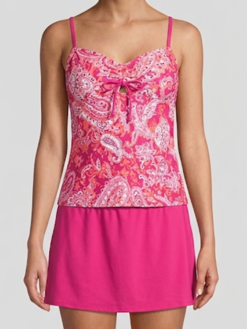 Lands End Pink Paisley Women's Swim Set